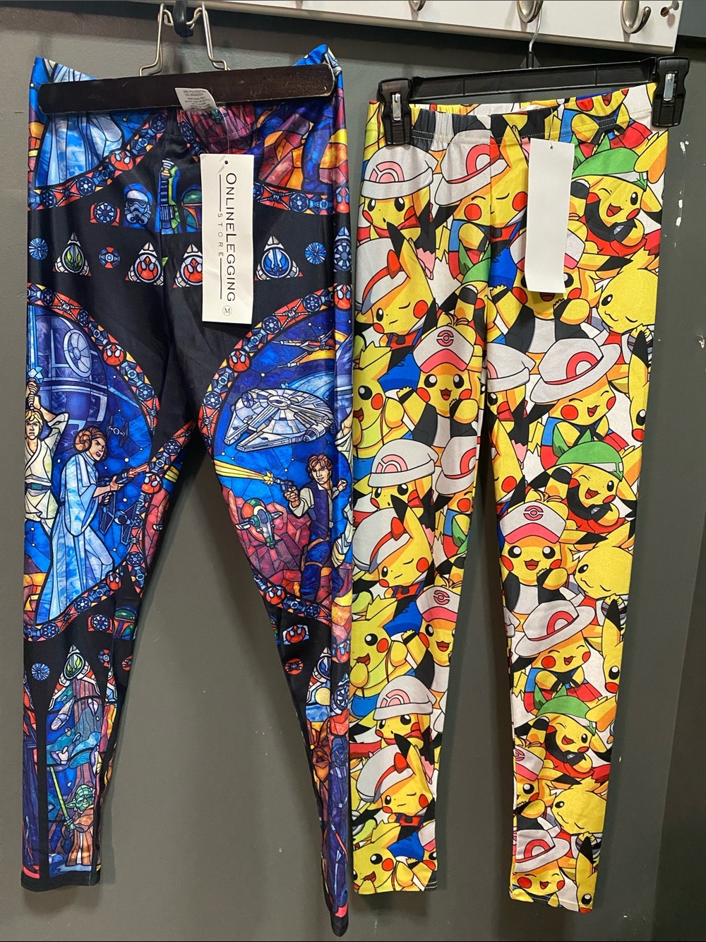 Girl Blue Star & Yellow Character Print Leggings (2-Pack)